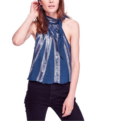 Free People Womens Tie Neck Tank Top