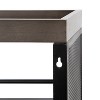 Kate and Laurel Piazza Rectangle Metal Storage Cart, 18x7x30, Gray and Black - 4 of 4
