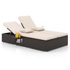 Costway Outdoor Patio Daybed PE Wicker Double Chaise Lounge with Adjustable Backrests - 2 of 4