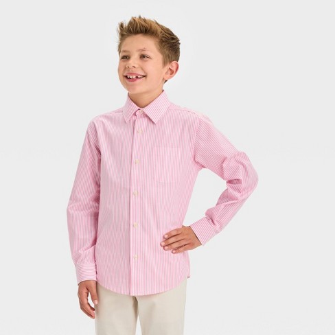 Boys' Long Sleeve Button-down Shirt - Cat & Jack™ White S : Target