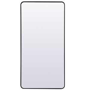 Elegant Lighting Soft Corner Metal Rectangle Full Length Mirror 30x60 Inch in Black - 1 of 1