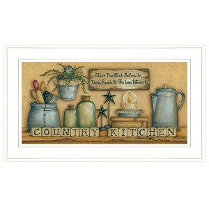 Country Kitchen By Mary Ann June, Ready to Hang Framed Print, White Frame - 1 of 3