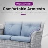 POCASSY 52.77" Wide Outdoor Wicker Loveseat With Cushions - 3 of 4