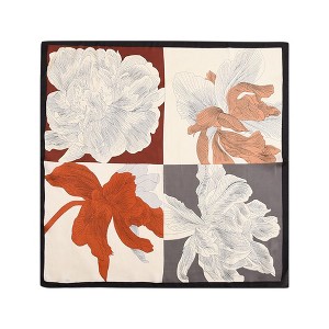 Anna-Kaci Women's Large Floral Print Square Ring Scarf with Soft Silky Fabric Lightweight Versatile Fashion Accessory - 1 of 4
