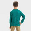 Boys' Long Sleeve Printed Thermal T-Shirt - Cat & Jack™ Dark Green - 2 of 3