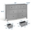 Set of 2 Dresser for Bedroom, 7 Chest of Drawer Dresser Organizer, Wood Storage Cabinet for Living Room, Closet Storage, Entryway, Hallway - 2 of 4