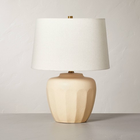 Faceted Ceramic Table Lamp Taupe/cream (includes Led Light Bulb ...