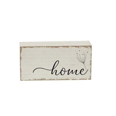 Vip Wood 10 In. White Tabletop Home Sign : Target