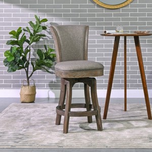 PAGED 46" High Swivel Counter and Bar Stools, Modern Upholstered with High Back and Arms Counter Height Bar Stools for Pub, Dining Room - 1 of 4
