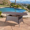 Gulches Ramsey Outdoor Oval Wicker Dining Table with Silver-Tipped Legs, 69.00" W x 38.00" D x 28.50" H - 2 of 4