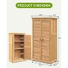 Outdoor Wooden Storage Cabinet Garden Shed Outside Wood Tool Organizer with Waterproof Roof Shelves Louvered Double Doors Removable 3-Tier Shelving - 3 of 4
