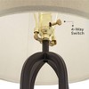 360 Lighting Marcel Modern Table Lamps Set of 2 with Square Risers 24 1/4" High LED Nightlight USB Charging Port Black Natural Shade for Bedroom Desk - 4 of 4