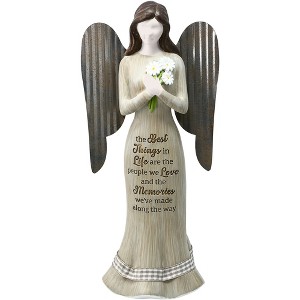 Pavilion Gift Company - Best Things - 9" Angel Holding Flowers  - Decorative Objects - 1 of 4