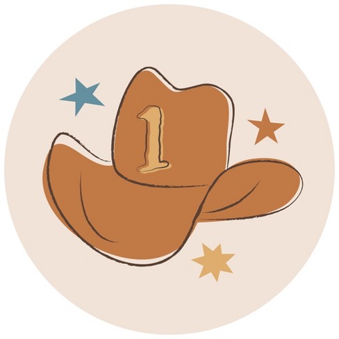 My First Rodeo - Little Cowboy 1st Birthday Party Circle Sticker Labels - 24 Count - image 1 of 4