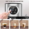 Kismile Espresso and Cappuccino Machine 15 Bar, Latte Machine with Automatic Milk Frother, Espresso Maker for Ground Coffee & Coffee Capsules - 2 of 3