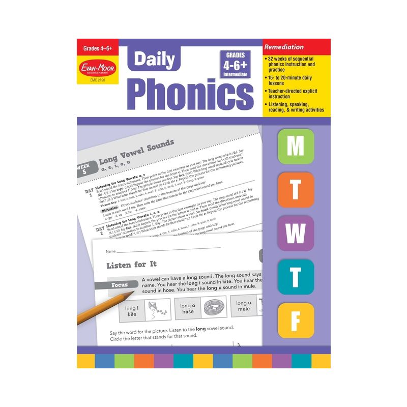 Daily Phonics, Grade 4 - 6 + Teacher Edition - by  Evan-Moor Educational Publishers (Paperback), 1 of 2