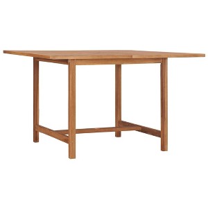 vidaXL Outdoor Dining Table Patio Table with Umbrella Hole Solid Teak Wood - 1 of 4