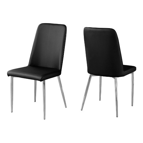 Dining Chair - Black Leather & Chrome - EveryRoom : Target