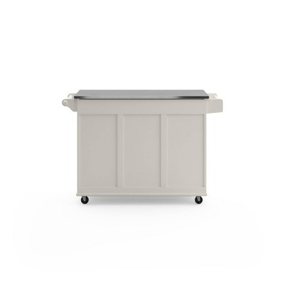 Stainless Steel Top Rectangular Kitchen Cart with Spice Rack and Storage