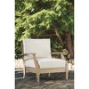 Signature Design by Ashley Carter Hall Outdoor Lounge Chair with Cushion, Weather-Resistant Eucalyptus Wood with Nuvella® Fabric, Beige - 2 of 4