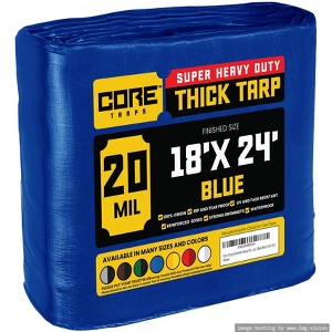 Core Tarps Heavy Duty 20 Mil Tarp Cover, UV Resistant, Rip Proof for Roof, Camping, Patio, Pool, Boat - 1 of 4
