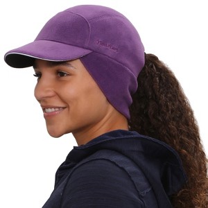TrailHeads Fleece Ponytail Hat for Women –  Reflective Winter Beanie with Visor for Running, Hiking - 1 of 4