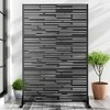 Lirago Metal Outdoor Privacy Screen Freestanding Patio Decorative Screens-72"x47" Black - 2 of 4