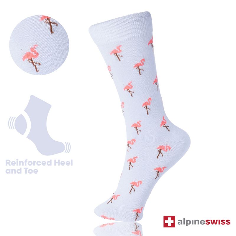 Alpine Swiss Mens Cotton 6 Pack Dress Socks Solid Ribbed Argyle Shoe Size 6-12, 4 of 8