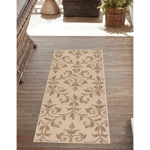 Unique Loom    Outdoor Botanical Victorian Area Rug - 1 of 4