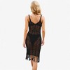Anna-Kaci Swim Women's Crochet Knit Cover-Up Dress with Fringe Hem - 2 of 4