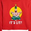 SpongeBob SquarePants Patrick Its Lit Cropped Long Sleeve Crew Neck Sweatshirt - Red - X-Large - 2 of 4
