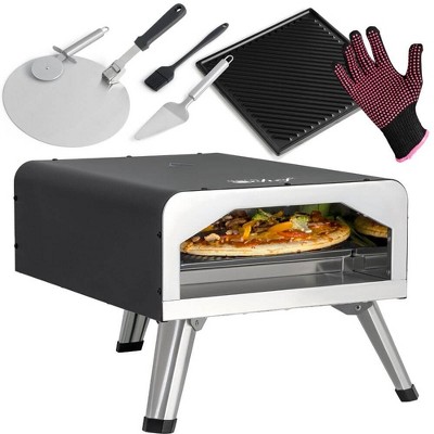 Deco Chef Electric Pizza Oven with 12" 2-in-1 Pizza Stone & Grill, 13" Double Wall Oven