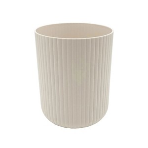 LunaLulinlk Beige 1.64 Gallon Plastic Ribbed Wastepaper Basket - 1 of 4
