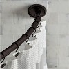 Dual Mount No Rust 50” to 72” Adjustable Curved Shower Curtain Rod, Black - 3 of 4