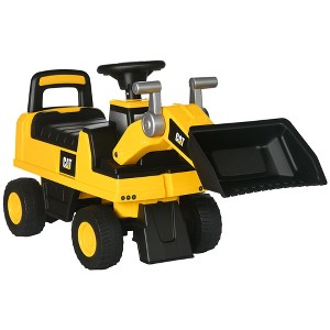 Caterpillar CAT Licensed Kids Ride on Excavator No Power Construction Vehicles with Manual Shovel, Horn - 1 of 4