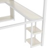 TopComfy Beds Queen Size Loft Bed Frame with Built in Wardrobe Metal Loft Bed with Desk and Storage Shelves for Bedroom, White, 63.78"*68.5"*163.58" - 4 of 4