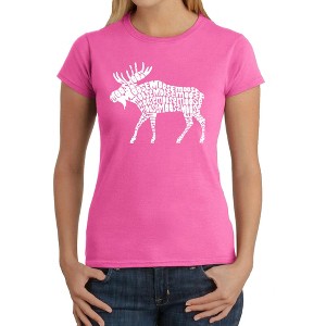 LA Pop Art Women's Word Art T-Shirt - Moose - 1 of 4