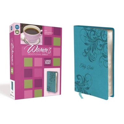 Women's Devotional Bible-NIV-Large Print - by  Zondervan (Leather Bound)