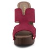 Allegra K Women's Faux Suede Peep Toe Platform Block Heel Slides Sandals - 2 of 4