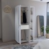 SEVOBAL Armoires Wardrobe with Hanging Rod Drawer Open Shelves and Durable Wood Construction for Bedroom Storage, White, 35.4"*19.5"*71.7" - 4 of 4