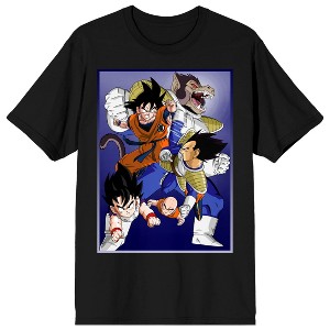 Dragon Ball Z Anime Cartoon Character Group Men's Short Sleeve Graphic Tee Shirt - 1 of 2