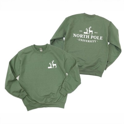 Simply Sage Market Women's Graphic Sweatshirt North Pole University Front and Back