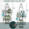 Aoibox Adjustable Shower Caddy Hanging Organizer with Hooks & Soap Holder, Rustproof Large Capacity Bathroom Storage for Shampoo, Towels, Black - 2 of 4