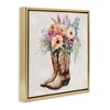 Stupell Industries Country Cowboy Boots Bouquet Floating Frame Canvas Art, Gold, 25" x 25" - 2 of 4
