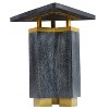The Urban Port 20" Modern Triangular End Table Handcrafted with Gold Brass Trim and Sandblasted Black Finish Black/Brass - 2 of 4