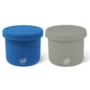 Silipint: Silicone 10oz Lidded Bowls: 2 Pack: Deep Pool & Moonstone - 1 of 4