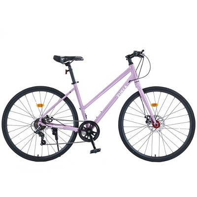Gulches 700C Hybrid Bicycles with 7-Speed Gears and Disc Brakes - Light Purple