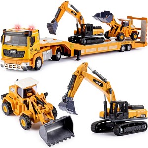 FUNFORFUN Toys Gifts for 3 4 5 6 7 Years Old Boys, Engineering Construction Vehicles Truck, Construction Toy Set with Truck Excavator Bulldozer Alloy - 1 of 4