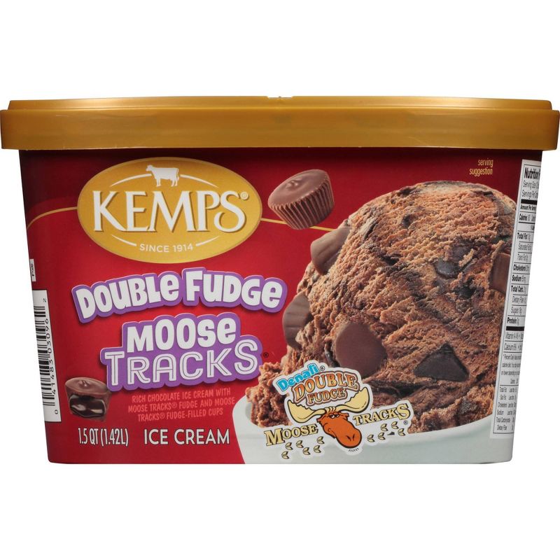 Kemps Double Fudge Moose Tracks Ice Cream - 48oz, 1 of 7