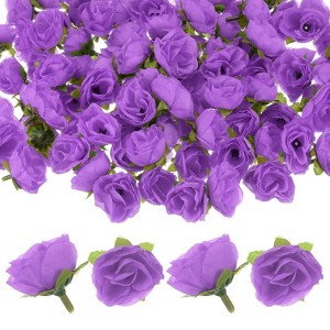 Unique Bargains Silk Plastic Small Faux Rose Artificial Flower Heads 1.2 inch - 1 of 4